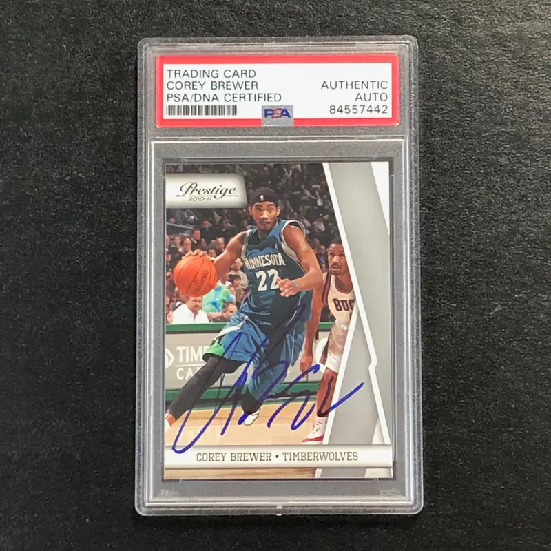 2010-11 Panini Prestige #66 Corey Brewer Signed Card AUTO PSA Slabbed Timberwolves