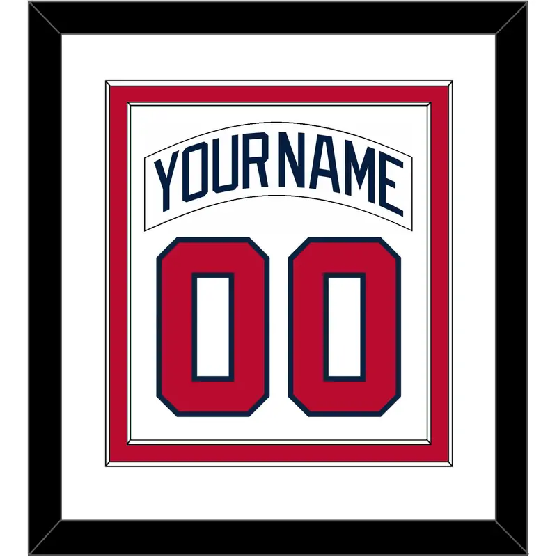 Atlanta Nameplate & Number Combined - Home White (1987-2004) - Double Mat 1