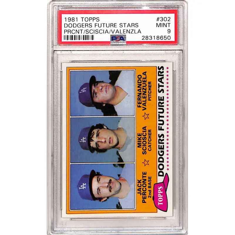 Fernando Valenzuela/Mike Scioscia 1981 Topps Rookie #302 PSA 9 Mint