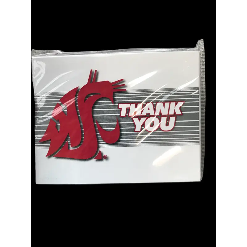 Gray with Crimson Cougar Logo Thank You Cards