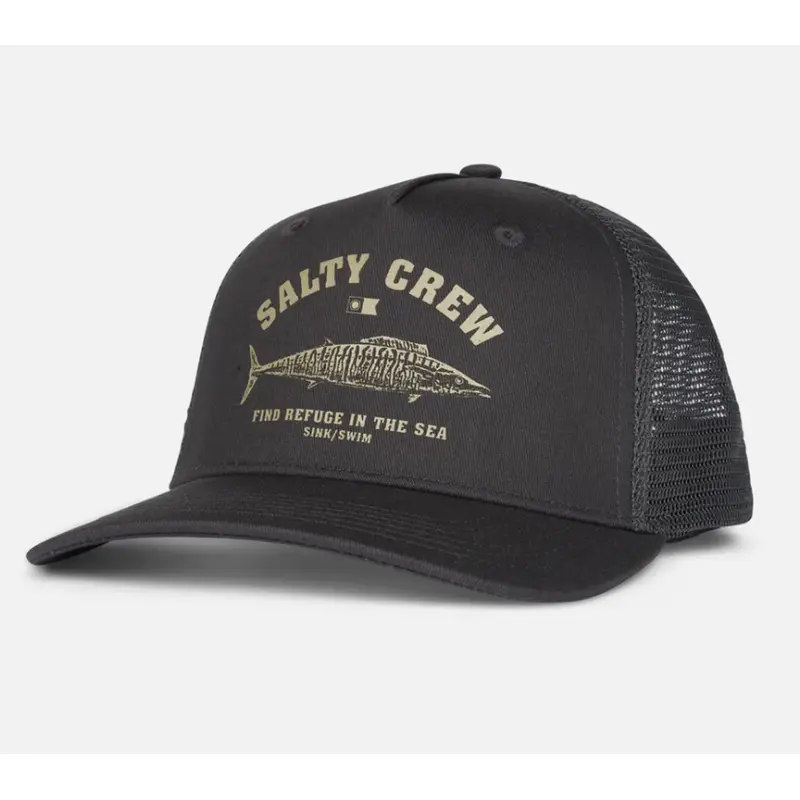 Salty Crew - Wahoo Stamp - Retro Trucker Cap - Charcoal