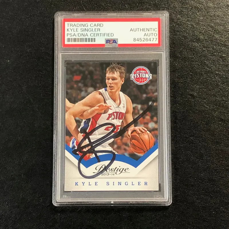 2013-14 Panini Prestige #7 Kyle Singler Signed Card AUTO 10 PSA Slabbed Pistons