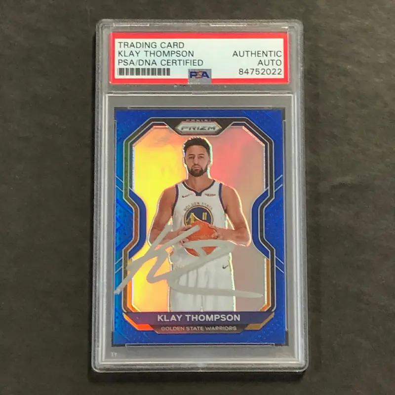 2020-21 Panini Prizm #87 Klay Thompson Signed Card AUTO PSA Slabbed