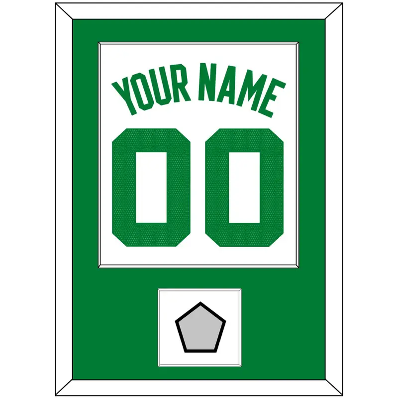 Boston Name & Number With Trophy Patch - White Association - Single Mat 1