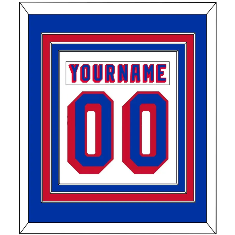 New York Nameplate & Number (Back) Combined - Home White (1978-1990) - Triple Mat 2