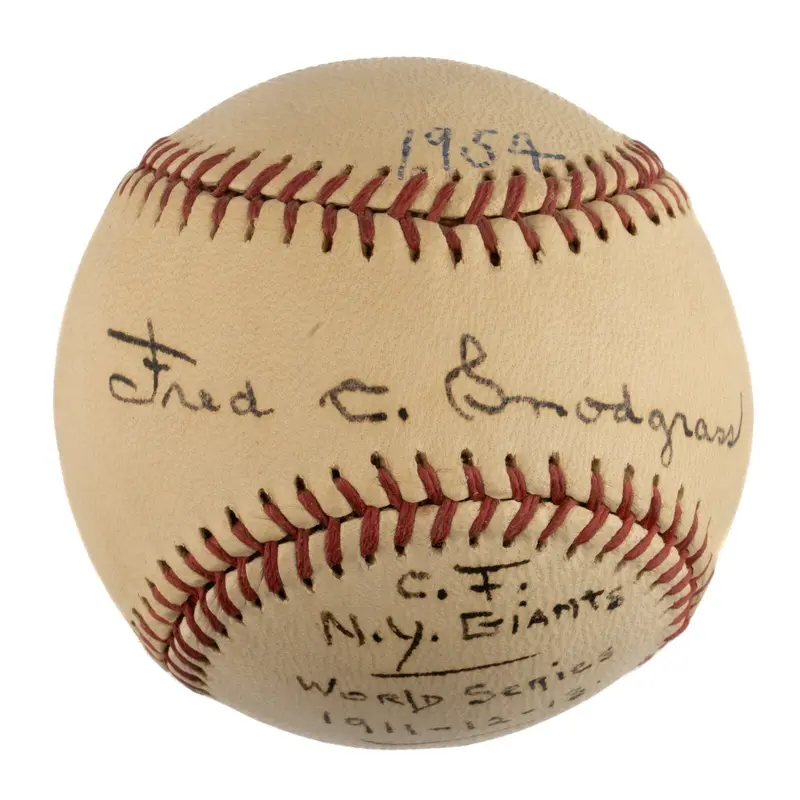Fred Snodgrass 1912 World Series Single Signed Baseball JSA COA