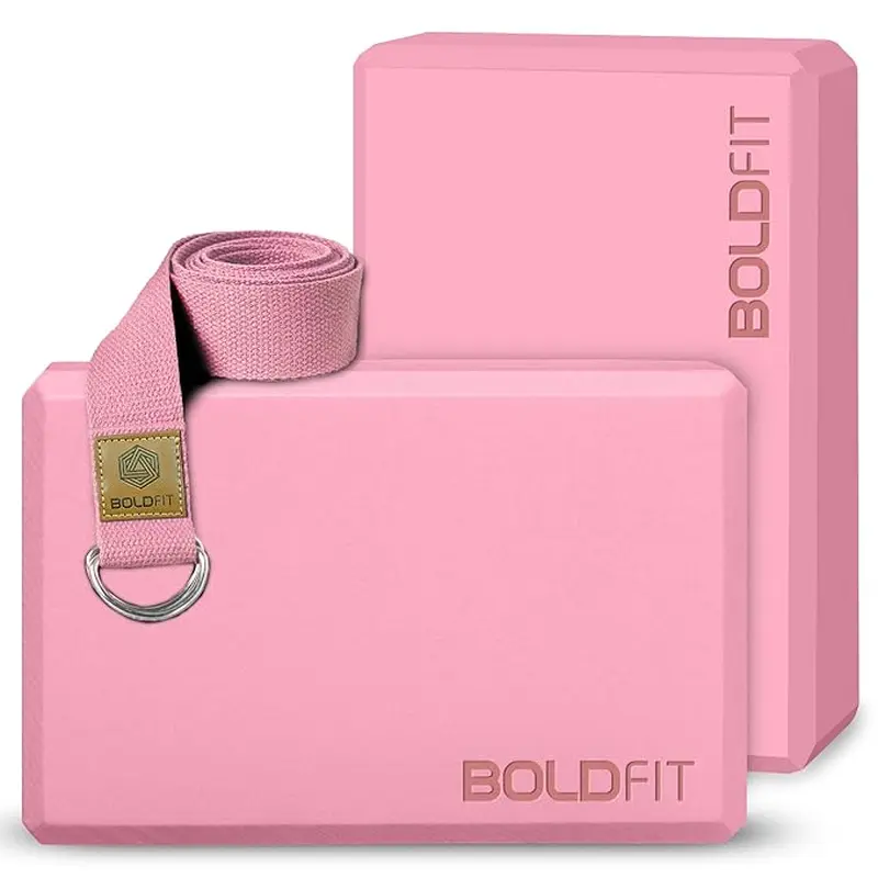 Boldfit Yoga Blocks Set of 2 and Belt | Kibi Sports