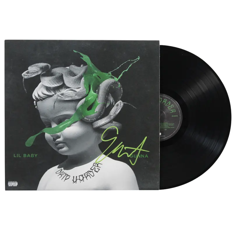 Gunna Authentic Signed Drip Harder Album Cover W/ Vinyl Autographed BAS #BN06558