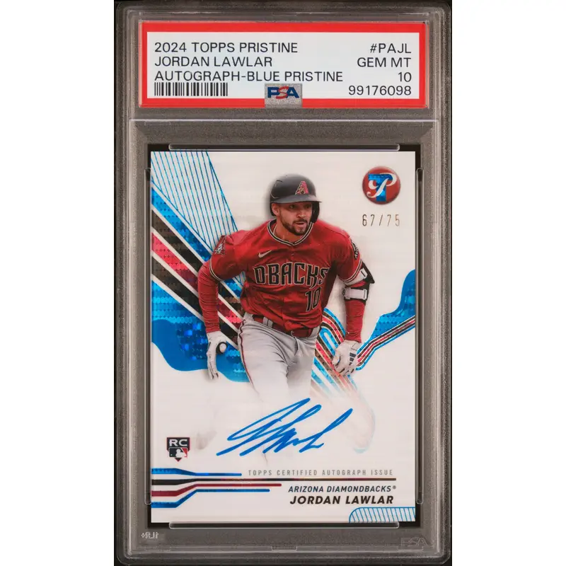 Jordan Lawlar 2024 Topps Pristine Blue Pristine Rookie Auto #67/75 PSA 10 Gem Mint