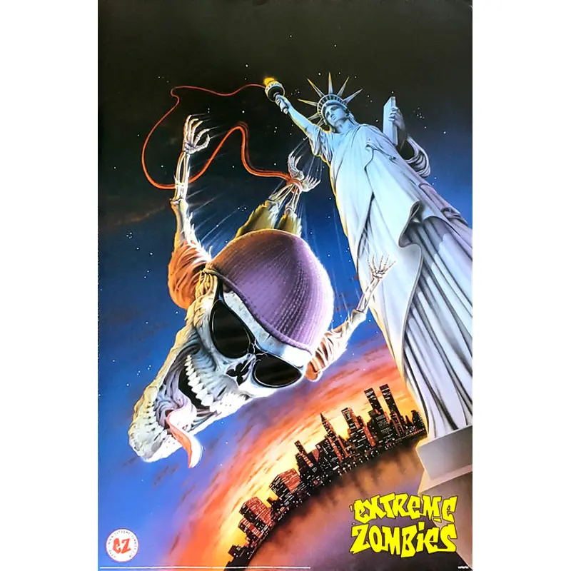 Extreme Zombies "Liberty Bungy" Bungee Jumping Poster - Verkerke 1999