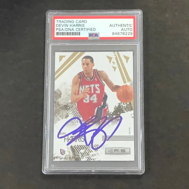 2009-10 Panini Rookies and Stars #57 Devin Harris Signed Card AUTO PSA Slabbed Nets