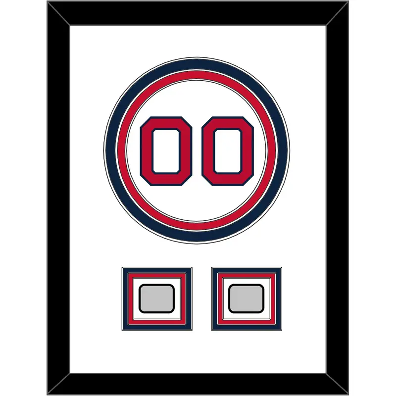 Boston Number & 2 World Series Jersey Patches - Home White - Triple Mat 1