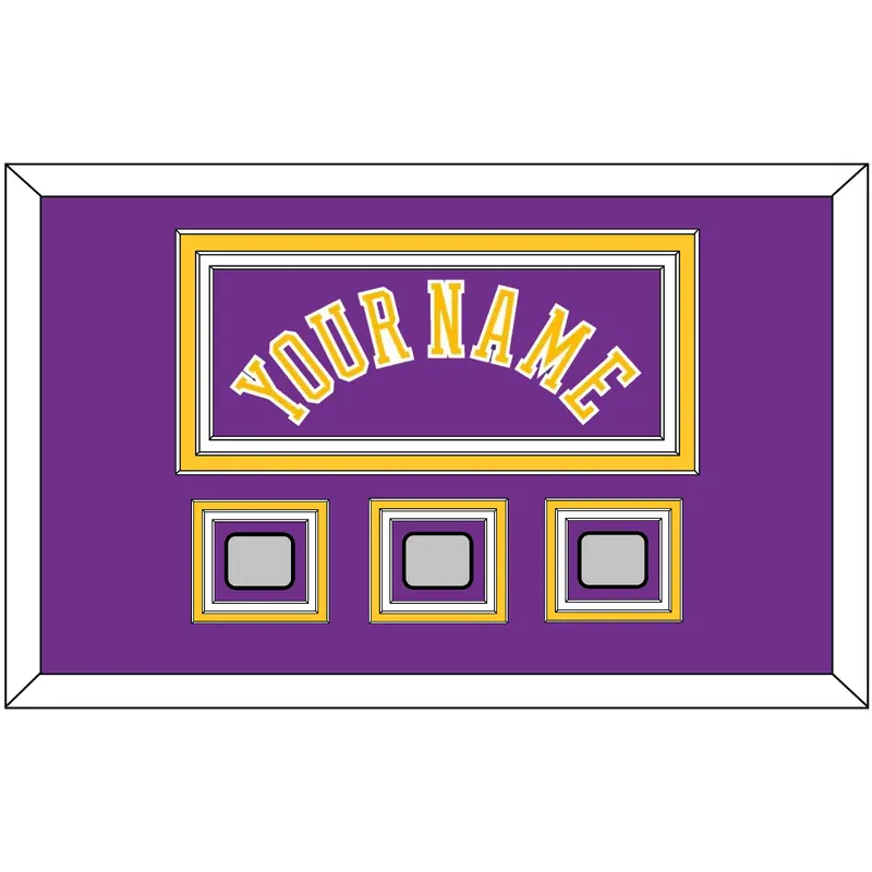 Los Angeles Name & 3 Champions Patches - Road Purple (1978-1997) - Triple Mat 2