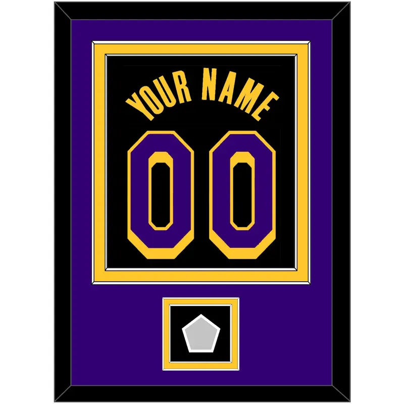 Los Angeles Name & Number With Champions Patch - Black Earned (2020-2021) - Double Mat 3