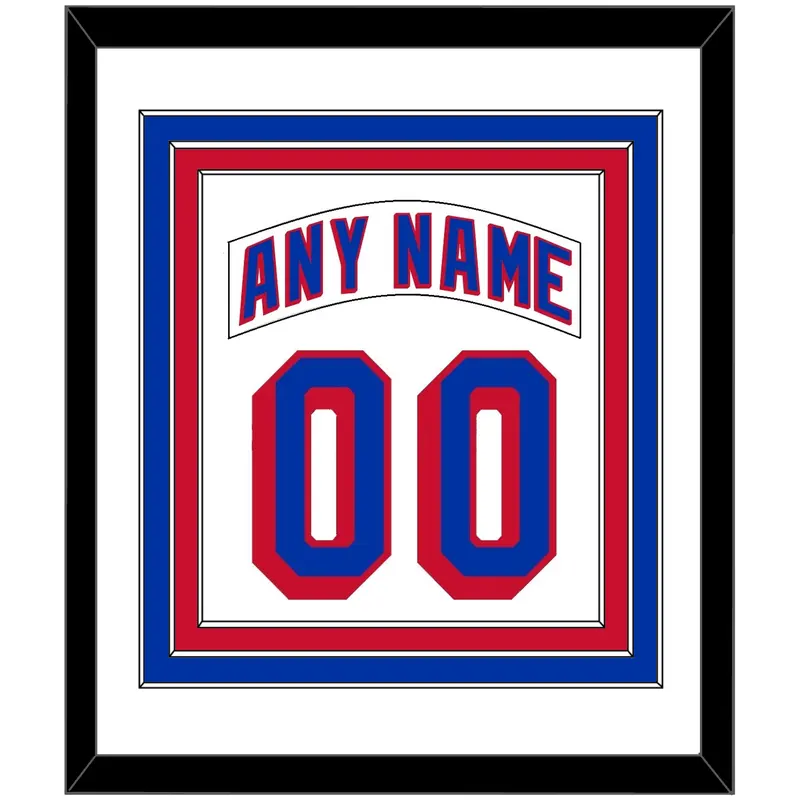 New York Nameplate & Number (Back) Combined - Home White (1990-2004) - Triple Mat 1