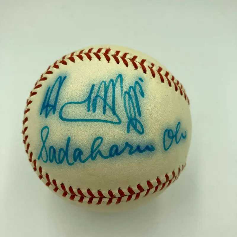 Sadaharu Oh Japanese & English Signed Vintage 1970's Baseball With JSA COA