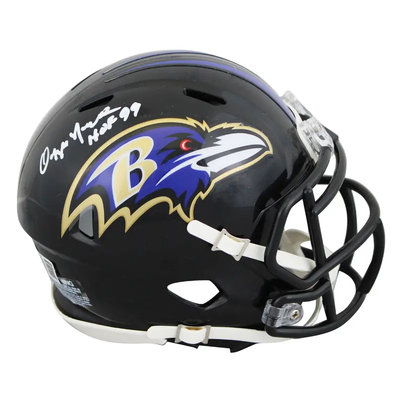 Ravens Ozzie Newsome "HOF 99" Authentic Signed Speed Mini Helmet BAS Witnessed