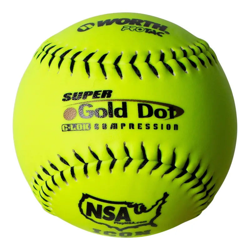 Worth Super Gold Dot 44/400 NSA 12" Slowpitch Softballs - NI12SY