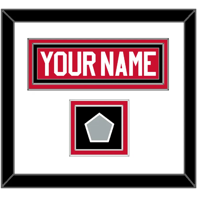 Chicago Nameplate & Stanley Cup Finals Patch - Home Red (2007-2017) - Double Mat 1