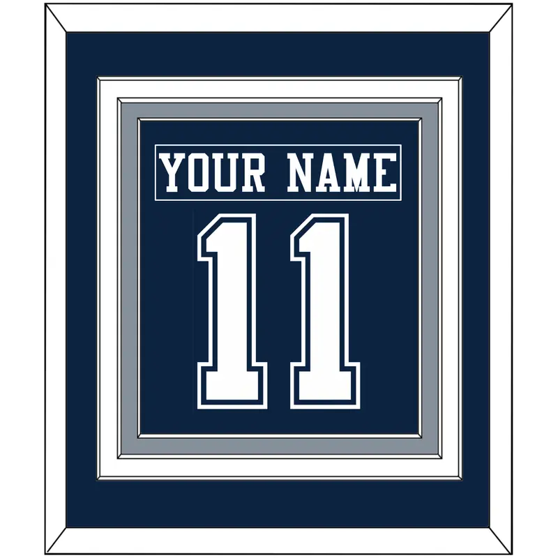 Dallas Nameplate & Number (Back) Combined - Blue Jersey - Triple Mat 3