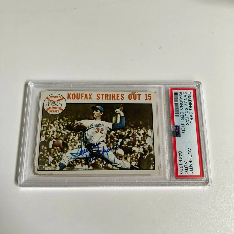 1964 Topps Sandy Koufax Signed Baseball Card Los Angeles Dodgers PSA DNA COA
