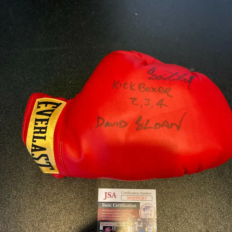 Sasha Mitchell David Sloan Kickboxer 2,3,4 Signed Everlast Boxing Glove JSA COA