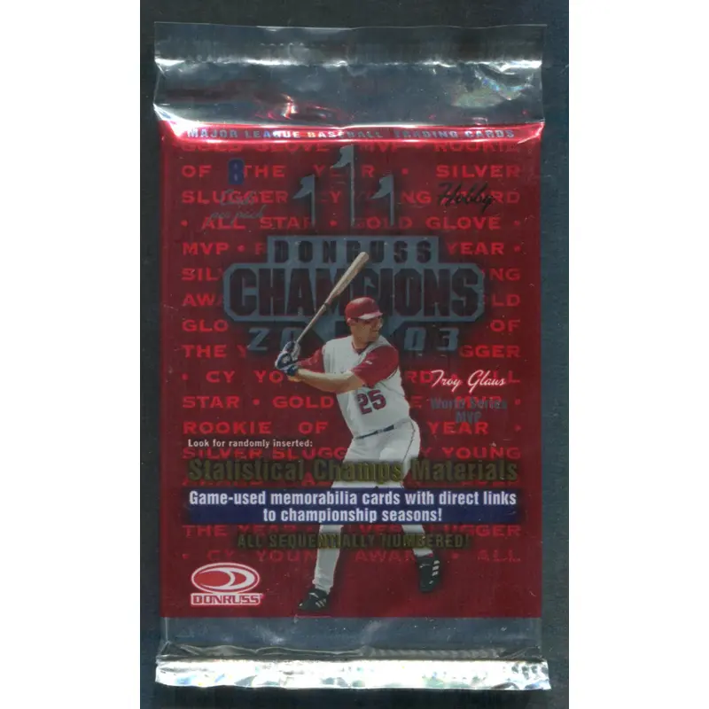 2003 Donruss Champions Baseball Unopened Pack (Hobby) (8)