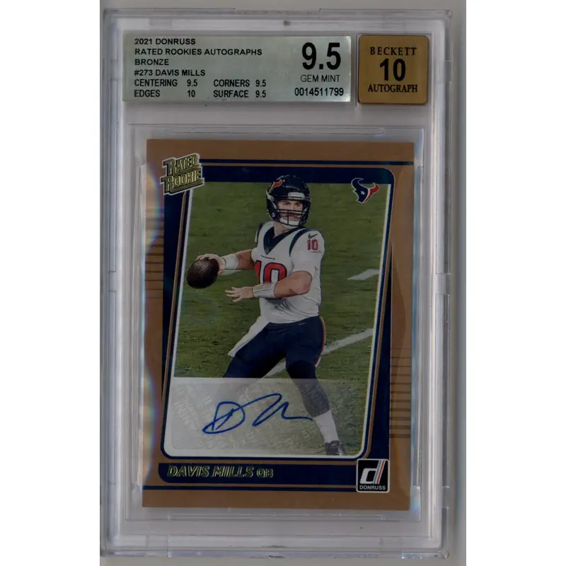 Davis Mills 2021 Donruss Rated Rookies Auto Bronze #273 BGS 9.5 Gem Mint