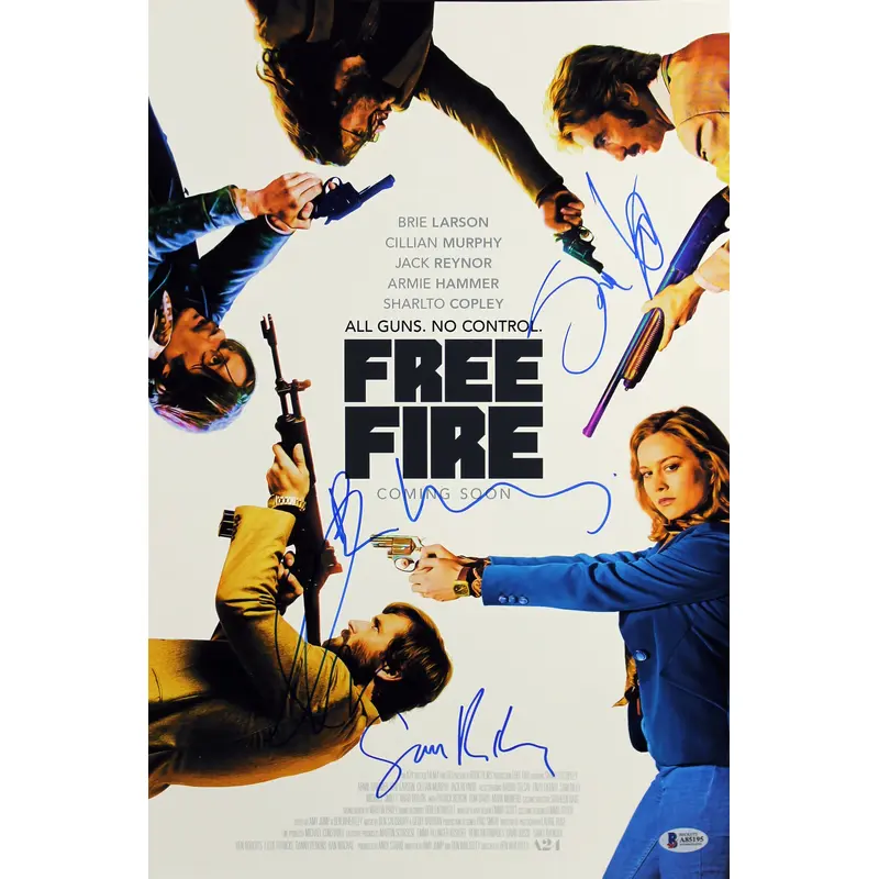 Free Fire (4) Hammer, Copley +2 Signed 12x18 Mini Movie Poster BAS  #A85195