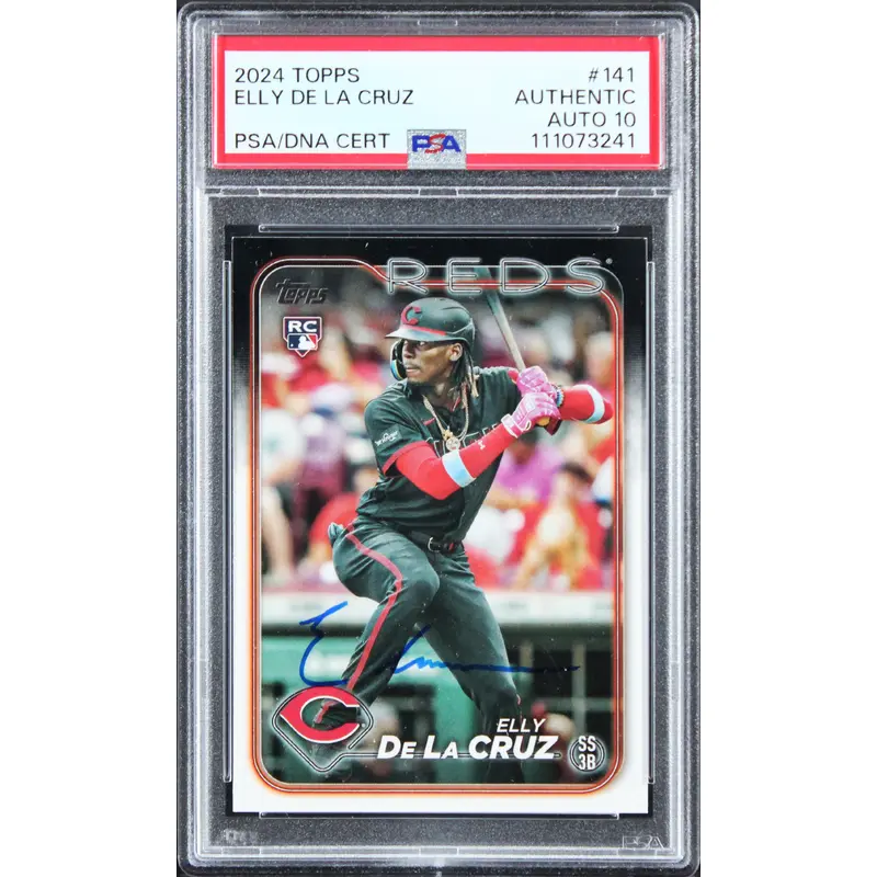Reds Elly De La Cruz Signed 2024 Topps #141 Rookie Card Auto 10! PSA/DNA Slabbed