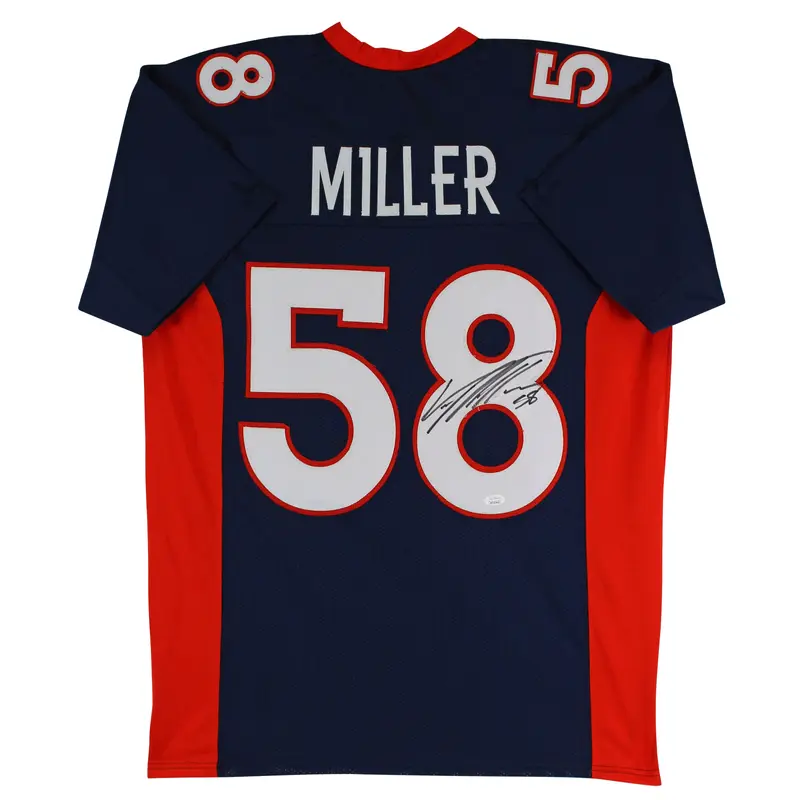 Von Miller Authentic Signed Navy Blue Pro Style Jersey Autographed JSA Witness