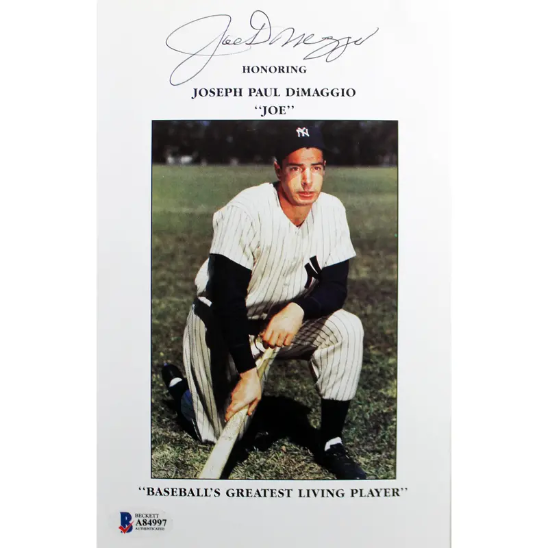 Yankees Joe DiMaggio Signed Bobby Bragan Youth Foundation Program BAS #A84997