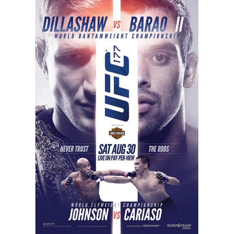 UFC 177 Official Event Poster (Dillashaw vs. Barao II) - Sacramento 8/30/2014