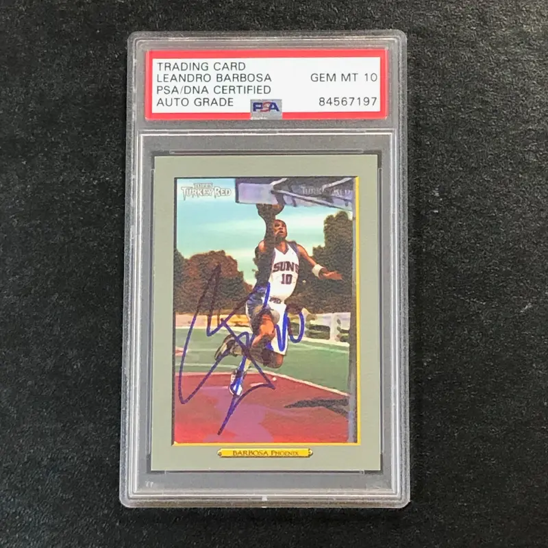 2006-07 Topps Turkey Red #131 Leandro Barbosa Signed Card AUTO 10 PSA Slabbed Suns