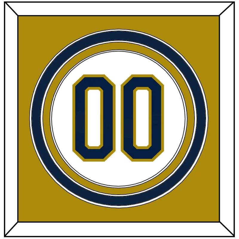 Notre Dame Baseball Number - Home White - Triple Mat 3
