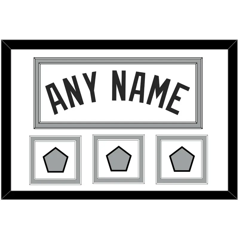 San Antonio Name With 3 Finals Patches - Home White (1989-2002) - Double Mat 1