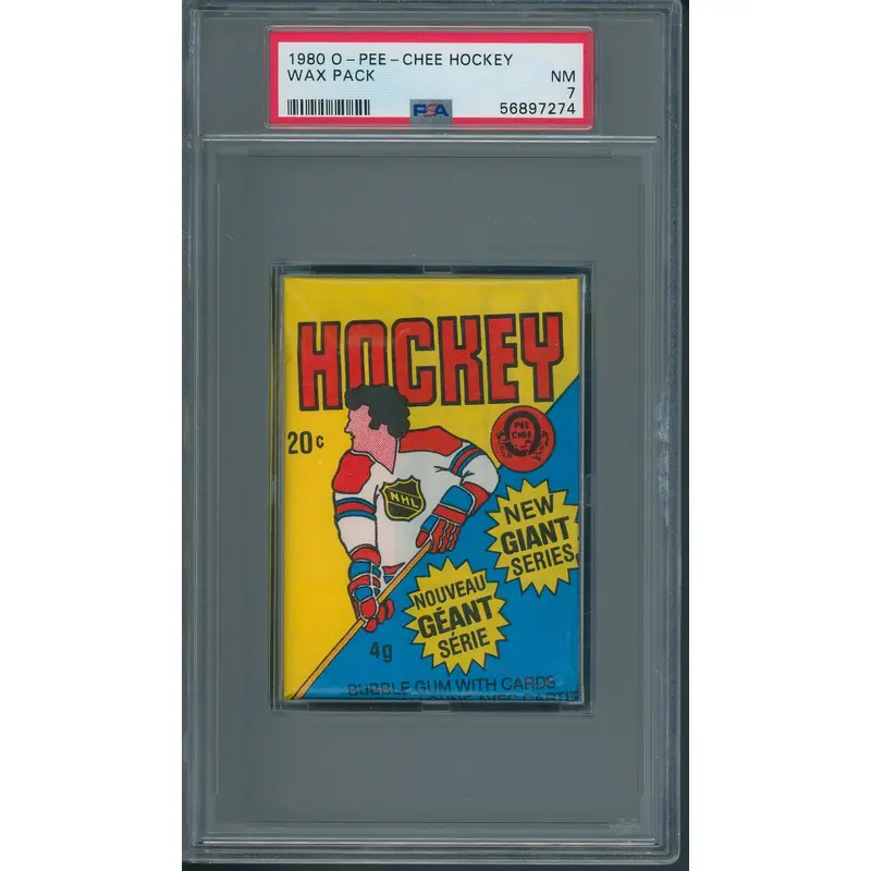 1980/81 OPC O-Pee-Chee Hockey Unopened Wax Pack PSA 7