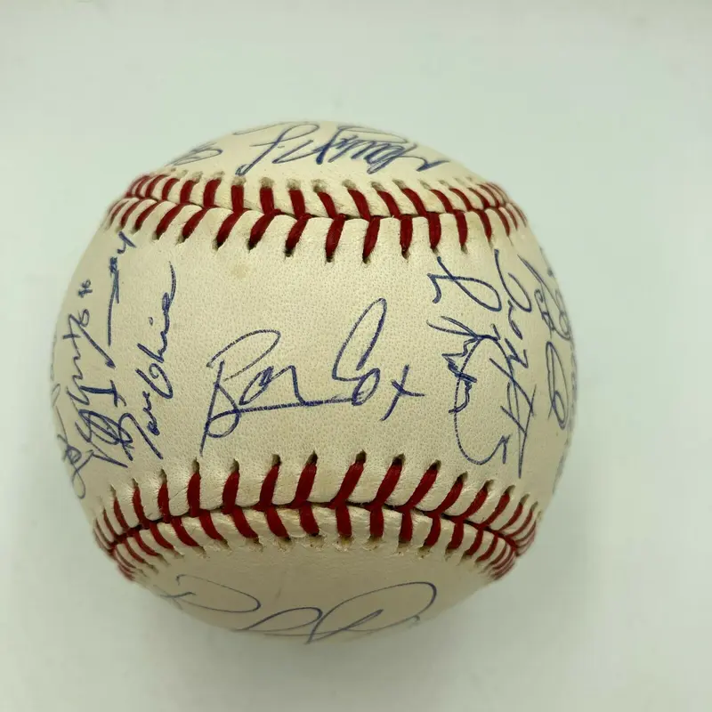 2001 Atlanta Braves Team Signed MLB Baseball Chipper Jones Greg Maddux JSA COA