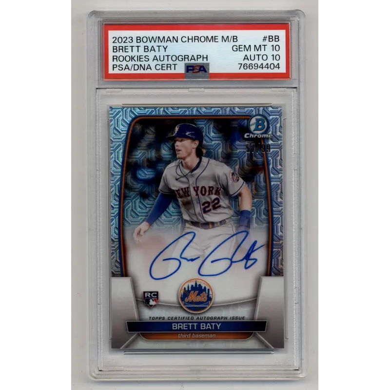 Brett Baty 2023 Bowman Chrome Mega Box Rookie Auto 57/99 PSA 10 Gem Mint 10 Auto