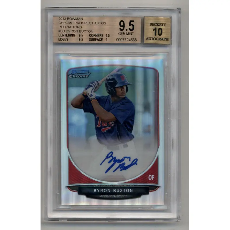 Byron Buxton 2013 Bowman Chrome Prospect Auto Refractor 069/500 BGS 9.5 Gem Mint