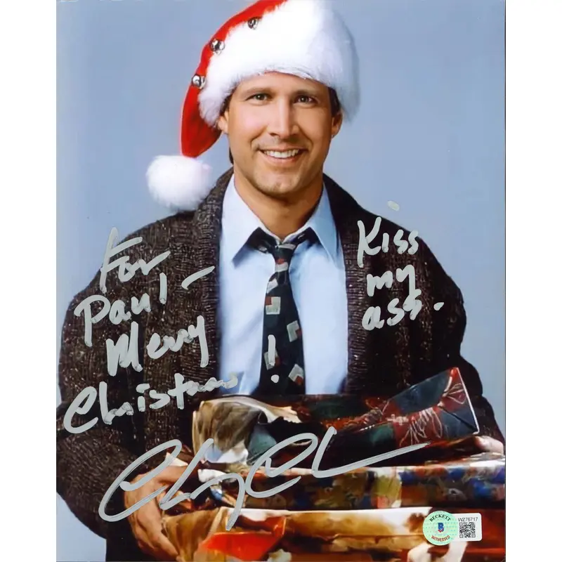 Chevy Chase "Merry Christmas Kiss My ***" Signed 8x10 Photo BAS #WZ76717