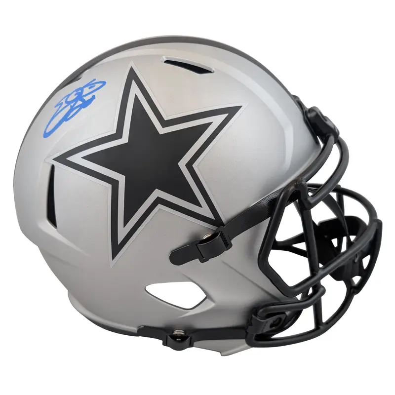 Cowboys Emmitt Smith Signed Rave Full Size Speed Rep Helmet BAS Witnessed