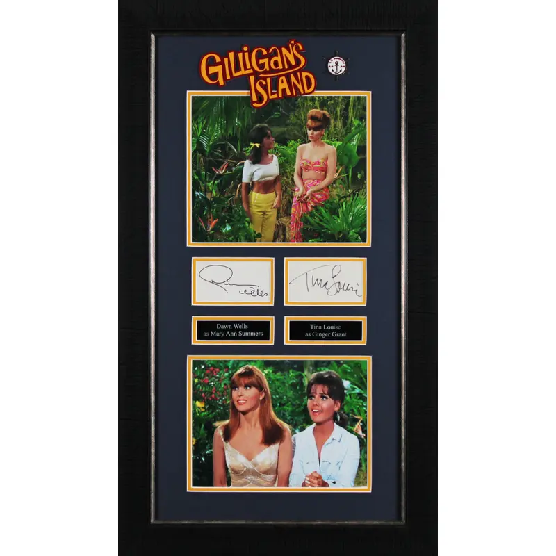 Dawn Wells & Tina Louise Gilligan's Island Signed Framed Display BAS #AD04893