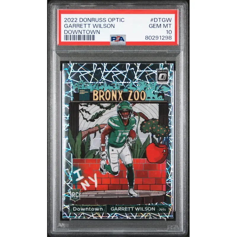 Garrett Wilson 2022 Donruss Optic Downtown PSA 10 Gem Mint