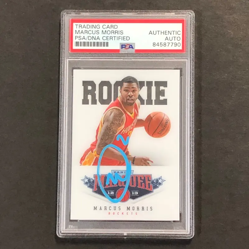 2012-13 Panini Marquee #491 Marcus Morris Signed Card AUTO PSA Slabbed RC Rockets