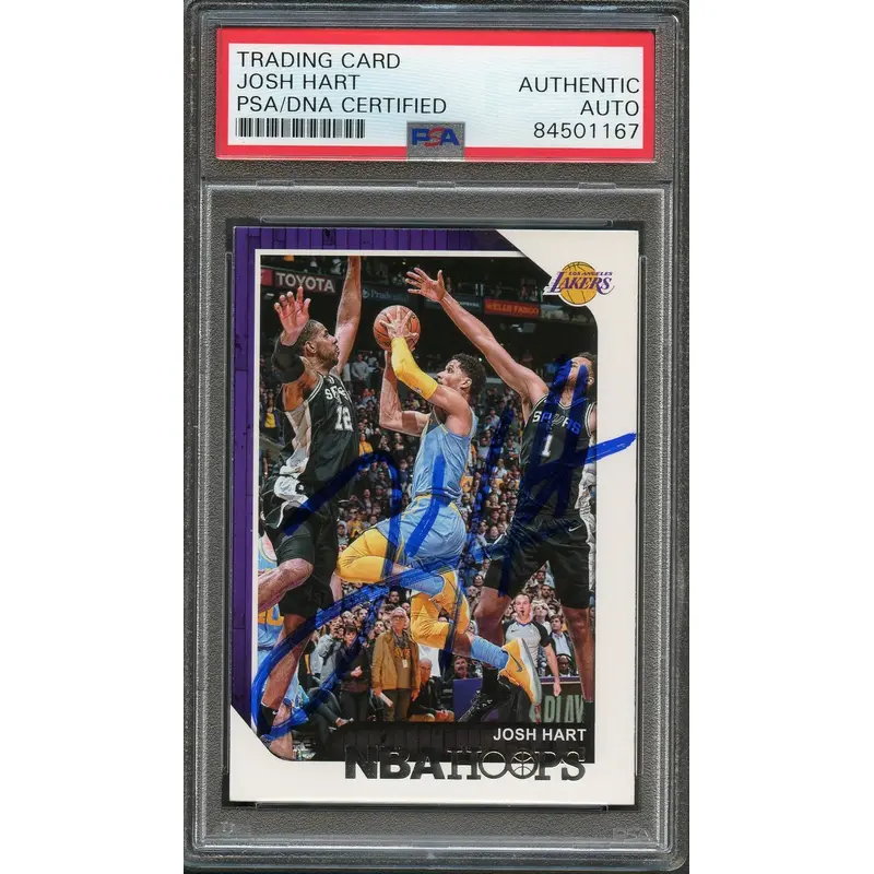 2018-19 NBA Hoops #235 JOSH HART Signed Card AUTO PSA Slabbed Lakers