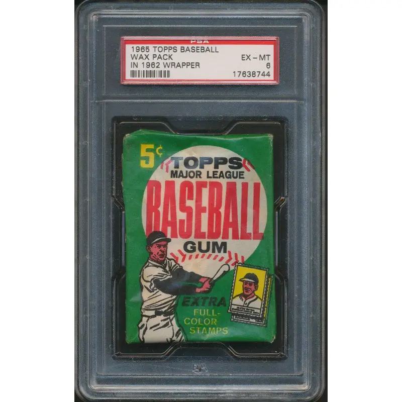 1965 Topps Baseball Unopened Wax Pack PSA 6