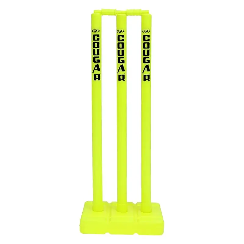 COUGAR Plastic Cricket Stumps Set - 3 Stumps 2 Bails 1 Stand | Kibi Sports