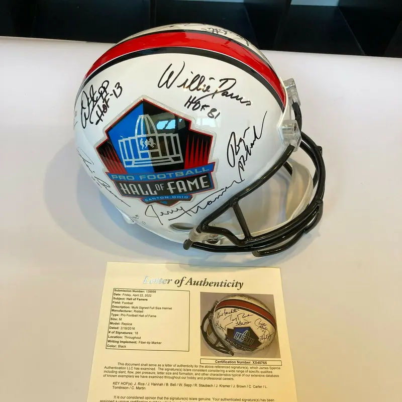 Jim Brown Jerry Rice Hall Of Fame Legends Multi Signed Full Size Helmet JSA