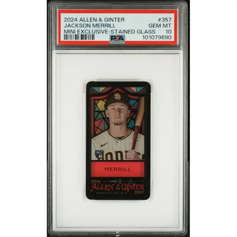 Jackson Merrill 2024 TOpps Allen and Ginter Mini Stained Glass #357 PSA 10 Gem Mint